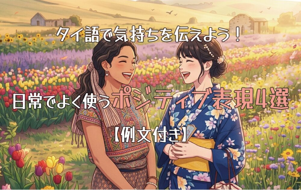 タイ語で気持ちを伝えよう！日常でよく使うポジティブ表現4選【例文付き】