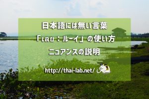日本語には無い言葉「เลย：ルーイ」の使い方 ニュアンスの説明