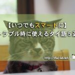 【いつでもスマートに】トラブル時に使えるタイ語5選