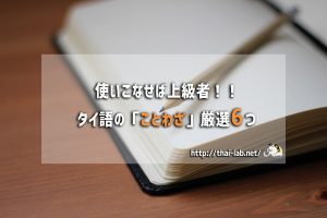 使いこなせば上級者!!タイ語の「ことわざ」厳選6つ